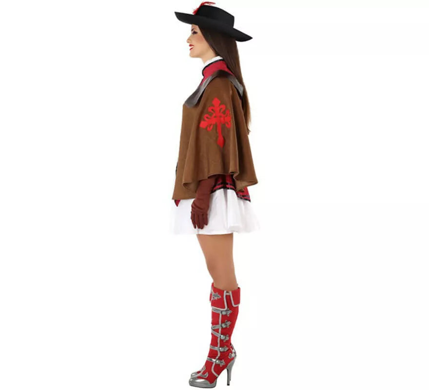 Disfraz de Mosquetera Roja para mujer