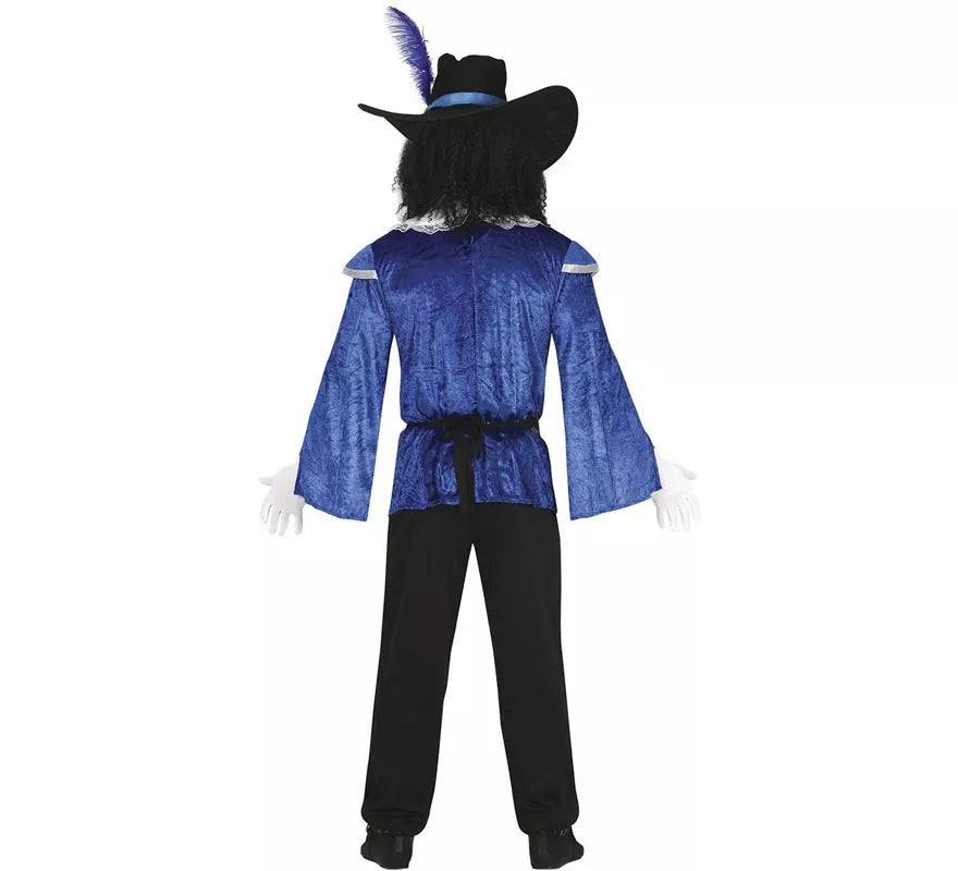 Translation missing: de.Disfraz de Mosquetero Azul Elegante para hombre