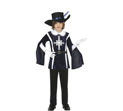 Elegantes blaues Musketier Kostüm für Jungen