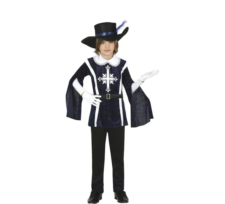 Translation missing: de.Disfraz de Mosquetero Azul Elegante para niño