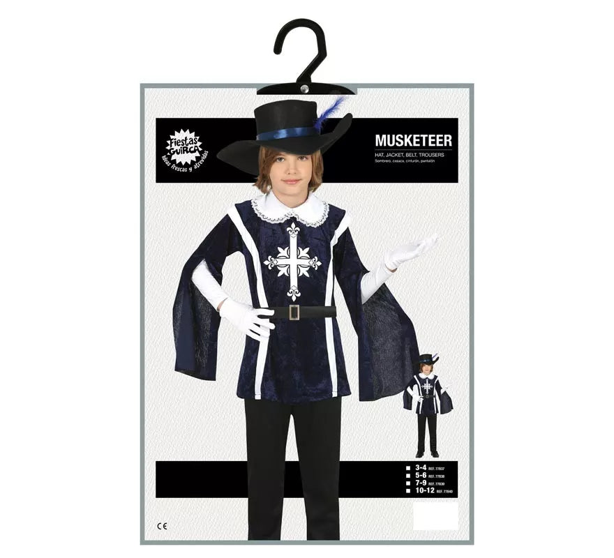 Translation missing: de.Disfraz de Mosquetero Azul Elegante para niño