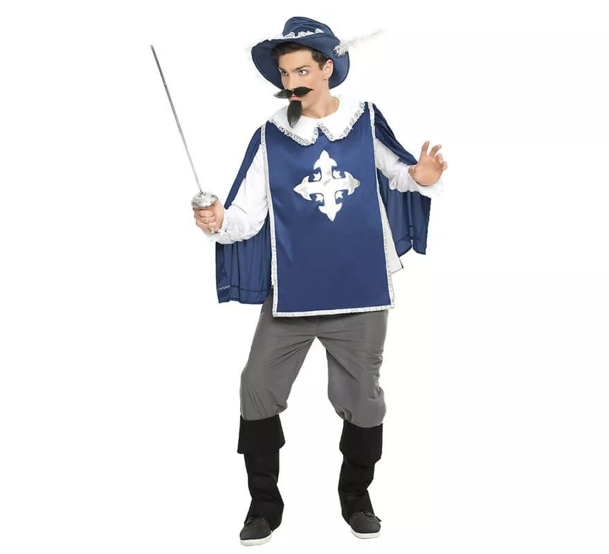 Translation missing: de.Disfraz de Mosquetero Azul para hombre