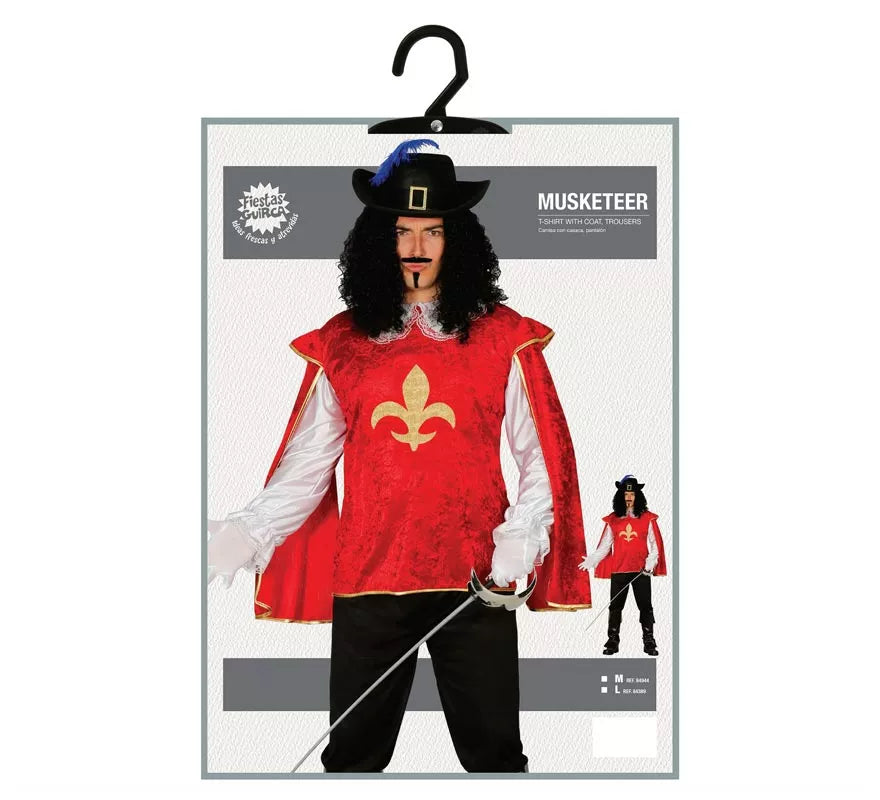 Translation missing: de.Disfraz de Mosquetero rojo para hombre