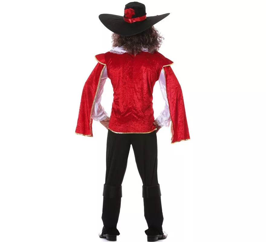 Translation missing: de.Disfraz de Mosquetero rojo para hombre