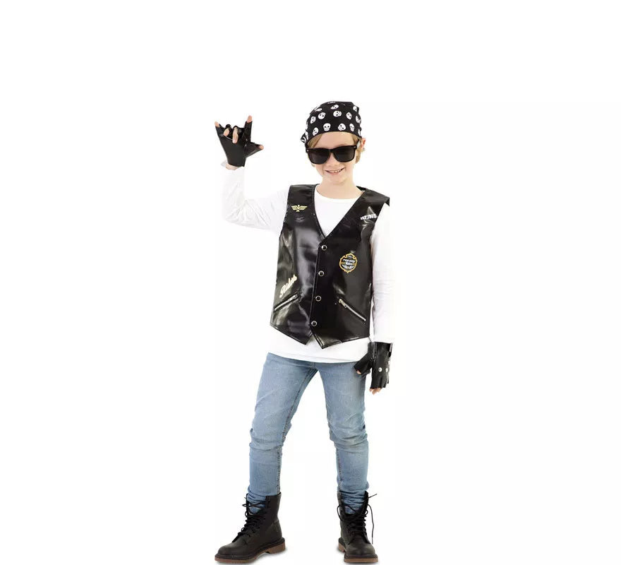 Translation missing: de.Disfraz de Motociclista Rockero para niño
