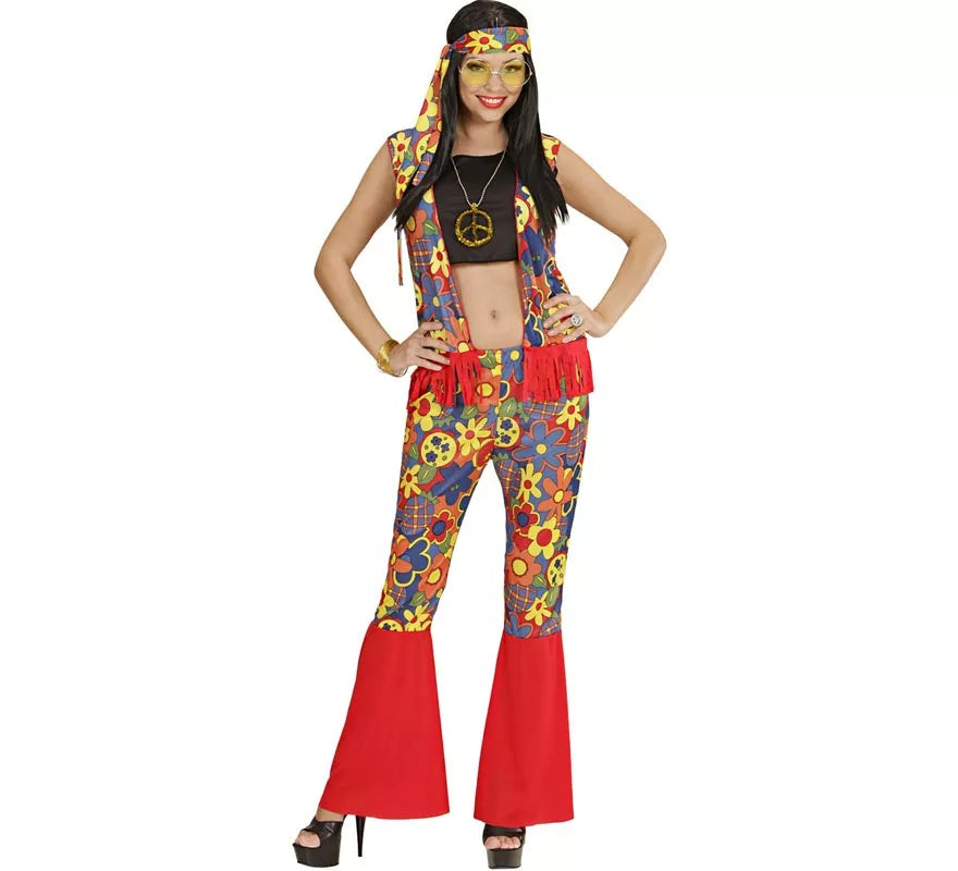Translation missing: de.Disfraz de Mujer Hippie con cinta y medallón para mujer