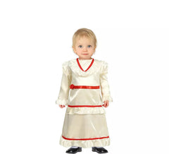 Puppe mit weißem Kleiderkostüm für Babys