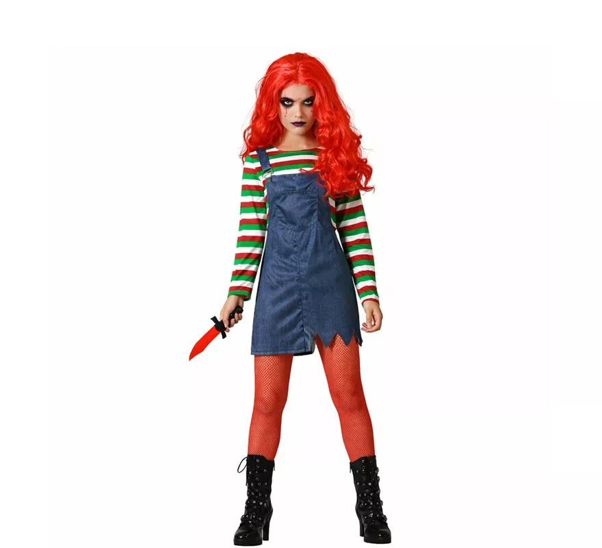Translation missing: de.Disfraz de Muñeca Diabólica Multicolor para mujer
