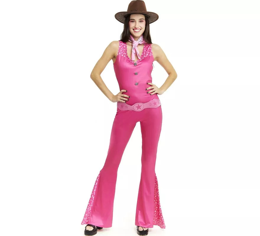 Translation missing: de.Disfraz de Muñeca Famosa Vaquera fucsia para mujer