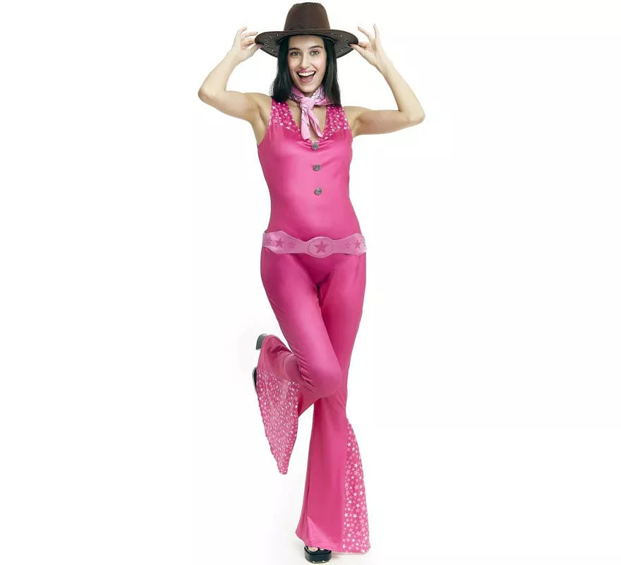 Translation missing: de.Disfraz de Muñeca Famosa Vaquera fucsia para mujer