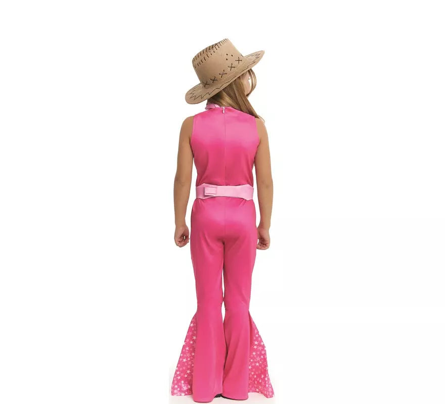 Translation missing: de.Disfraz de Muñeca Famosa Vaquera fucsia para niña