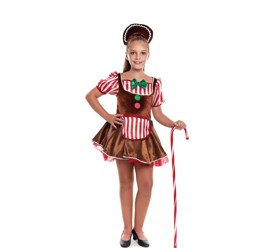 Translation missing: de.Disfraz de Muñeca Jengibre de Navidad para niña