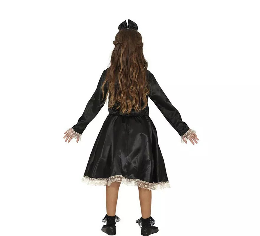 Translation missing: de.Disfraz de Muñeca Lazos negros para niña