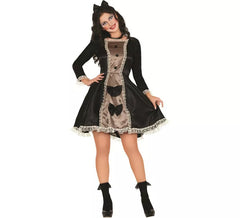 Schwarzes Puppenkostüm für Damen