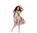 Disfraz de Muñeca Vudú marrón y rosa para niña