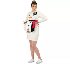 Schneemannkostüm im Kleid für Schwangere