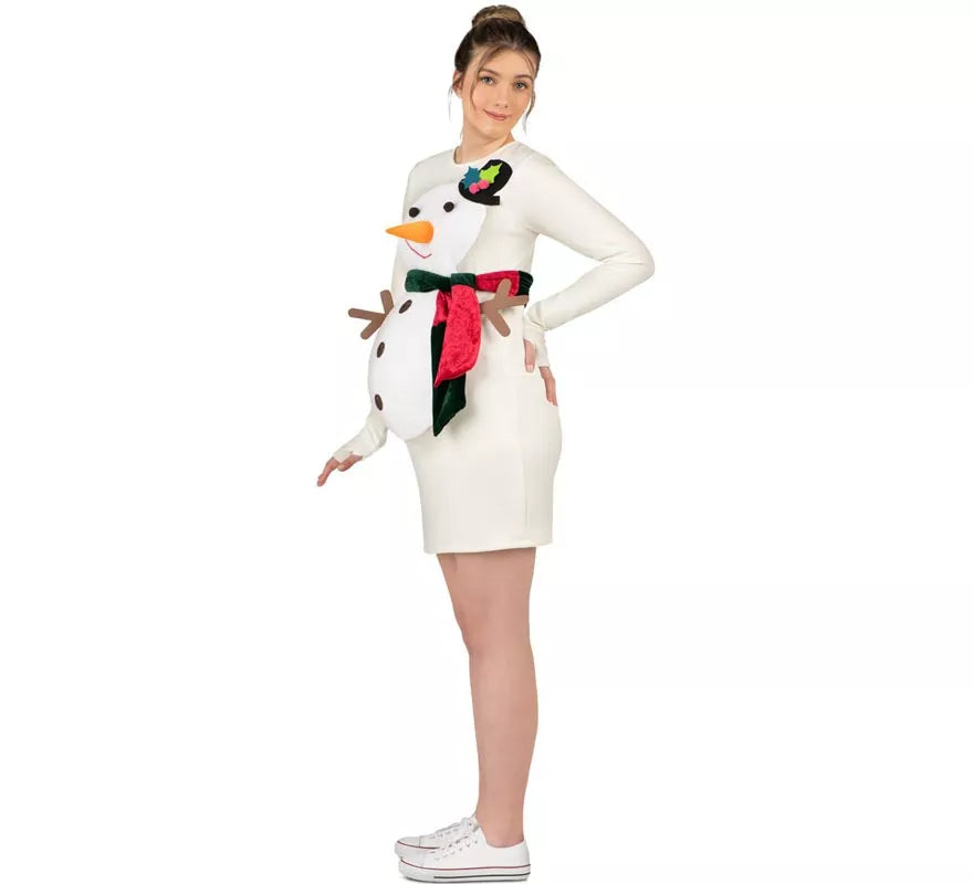 Disfraz de Muñeco de Nieve en vestido para embarazadas