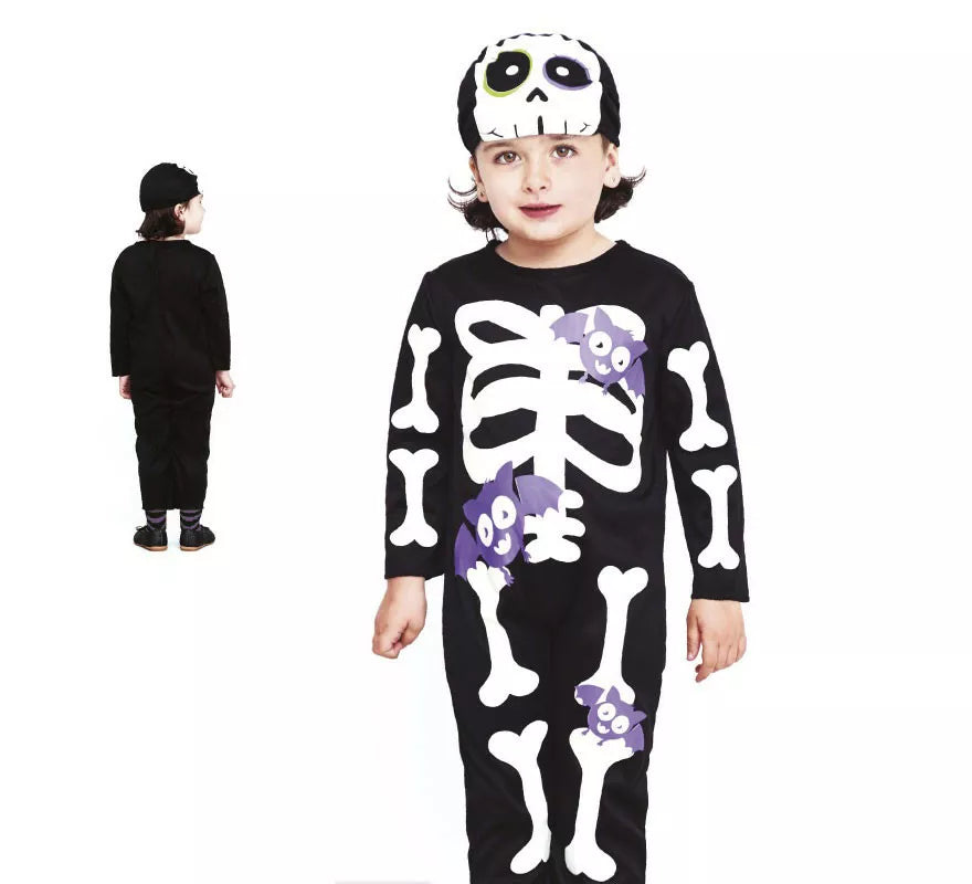 Translation missing: de.Disfraz de Murciélago Esqueleto con gorro para niño