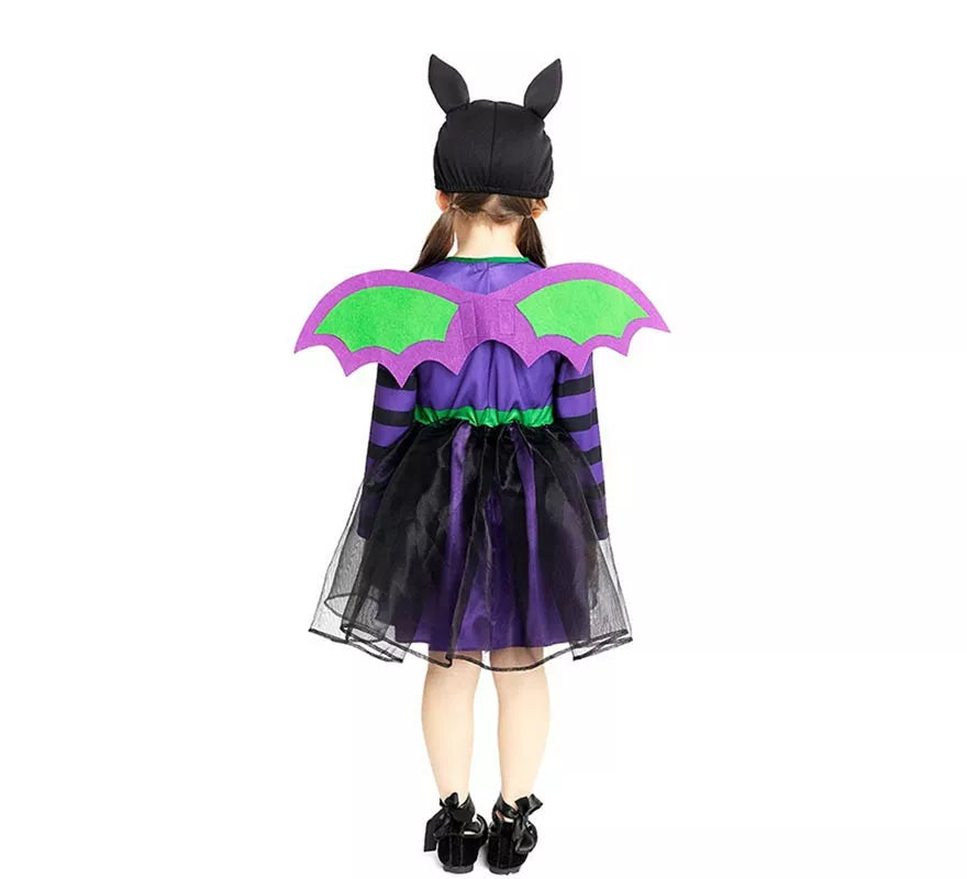 Translation missing: de.Disfraz de Murciélago morado con gorro y alas para bebé y niña