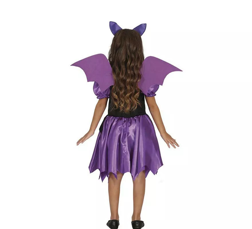 Disfraz de Murciélago púrpura con alas para niña