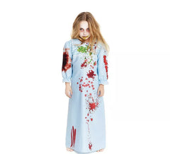 Possessed Girl Kostüm in blauer Robe für Mädchen und Jugendliche