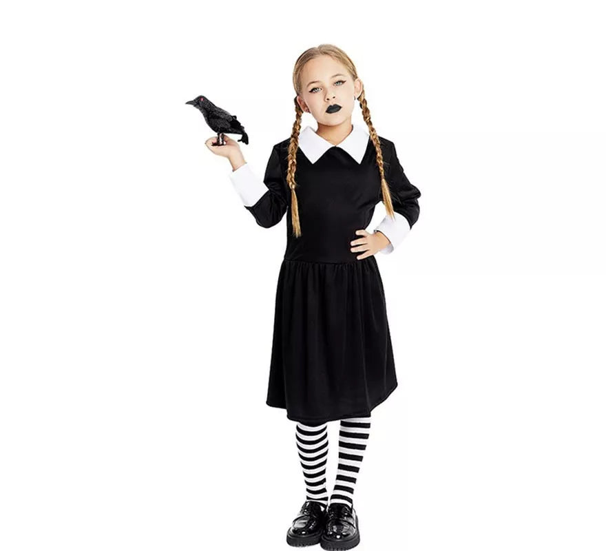 Translation missing: de.Disfraz de Niña Siniestra Clásico negro para niña y adolescente