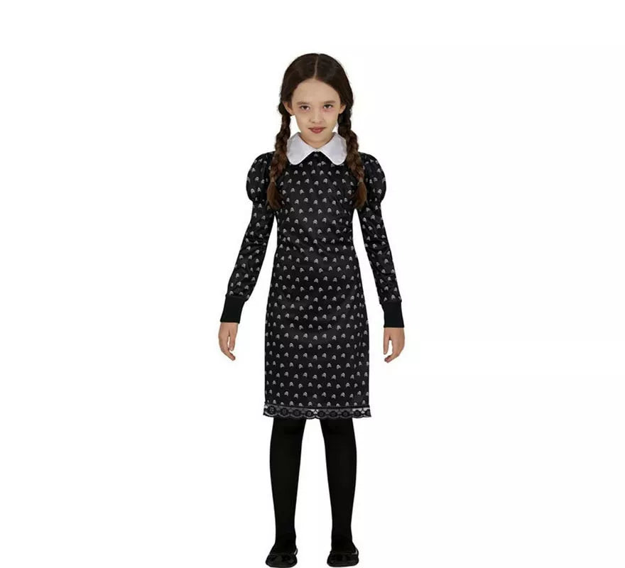 Translation missing: de.Disfraz de Niña Siniestra con lunares para niña