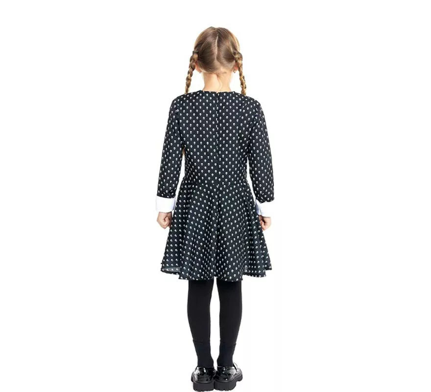 Translation missing: de.Disfraz de Niña Siniestra estampado calavera para niña y adolescente