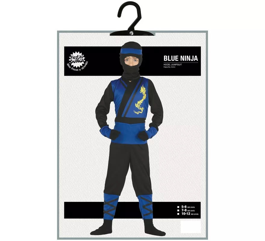 Translation missing: de.Disfraz de Ninja azul y negro para niño