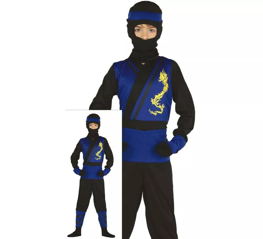 Translation missing: de.Disfraz de Ninja azul y negro para niño
