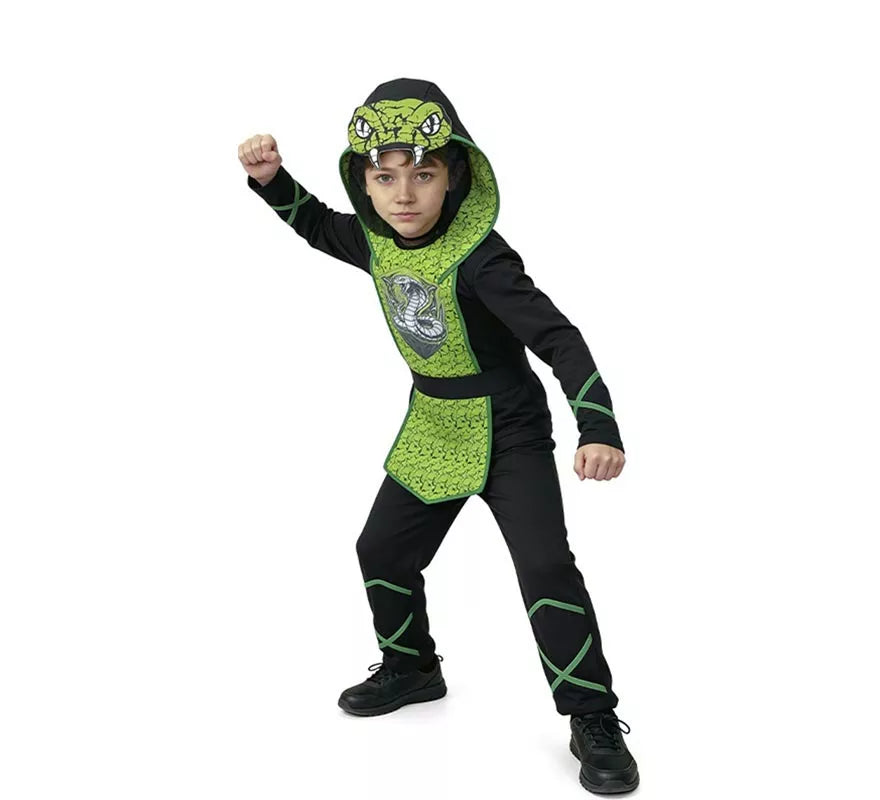 Translation missing: de.Disfraz de Ninja Cobra verde para niños