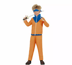 Anime-Ninja-Kostüm für Jungen in Orange und Blau