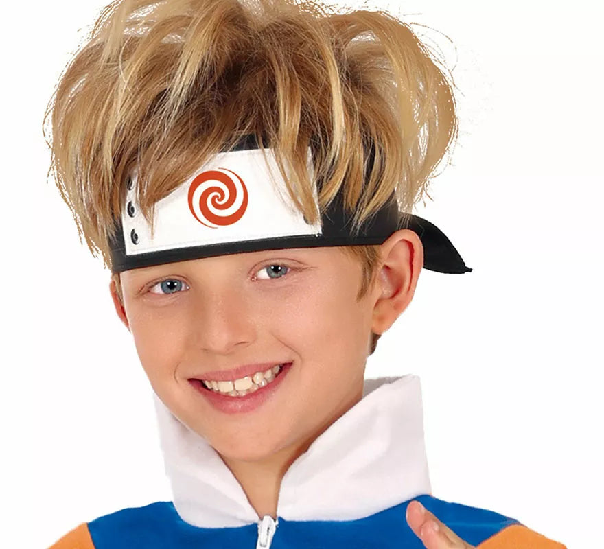 Disfraz de Ninja de Anime Naranja y Azul para niño