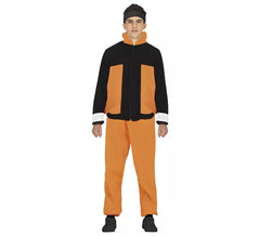 Orange und schwarzes Anime-Ninja-Kostüm für Teenager