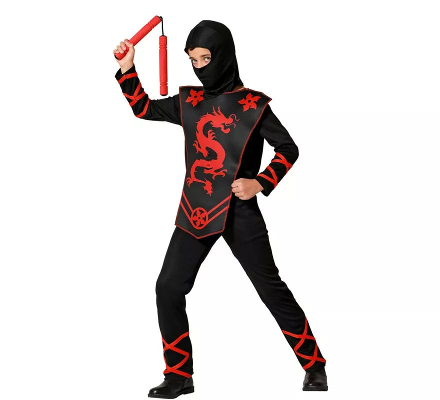 Translation missing: de.Disfraz de Ninja Dragón rojo para niño