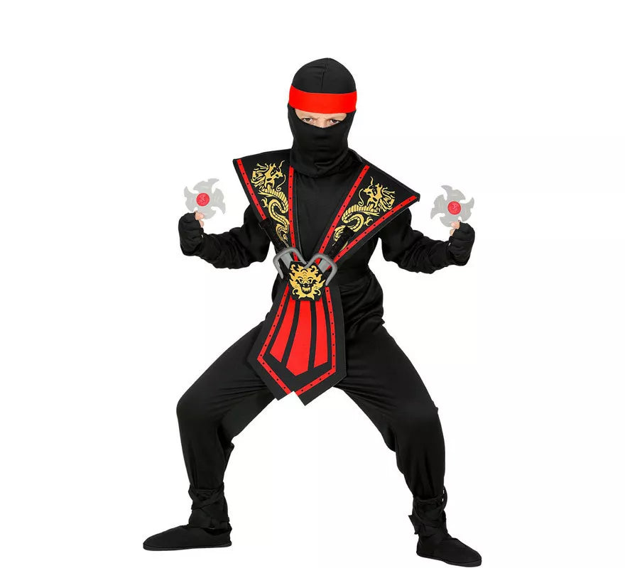 Translation missing: de.Disfraz de Ninja Kombat Rojo con Armas para niño