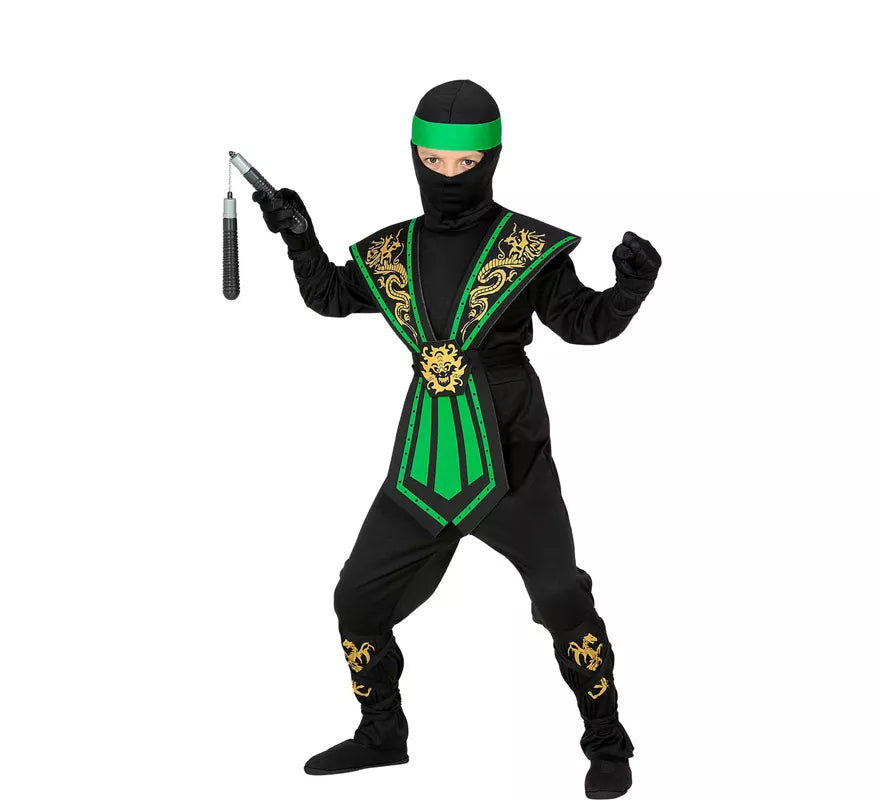 Translation missing: de.Disfraz de Ninja Kombat Verde para niño
