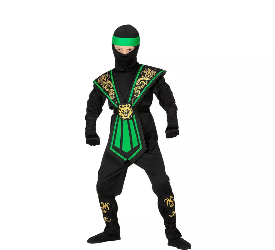 Translation missing: de.Disfraz de Ninja Kombat Verde para niño