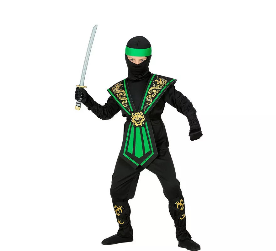 Translation missing: de.Disfraz de Ninja Kombat Verde para niño