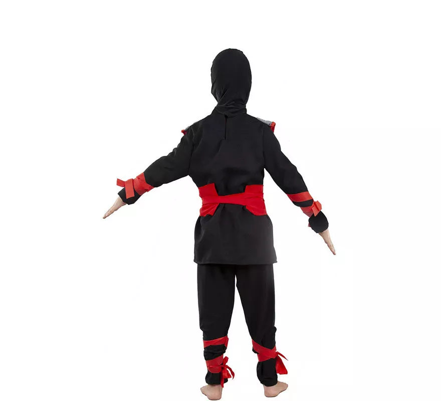Translation missing: de.Disfraz de Ninja Negro y Rojo para niños