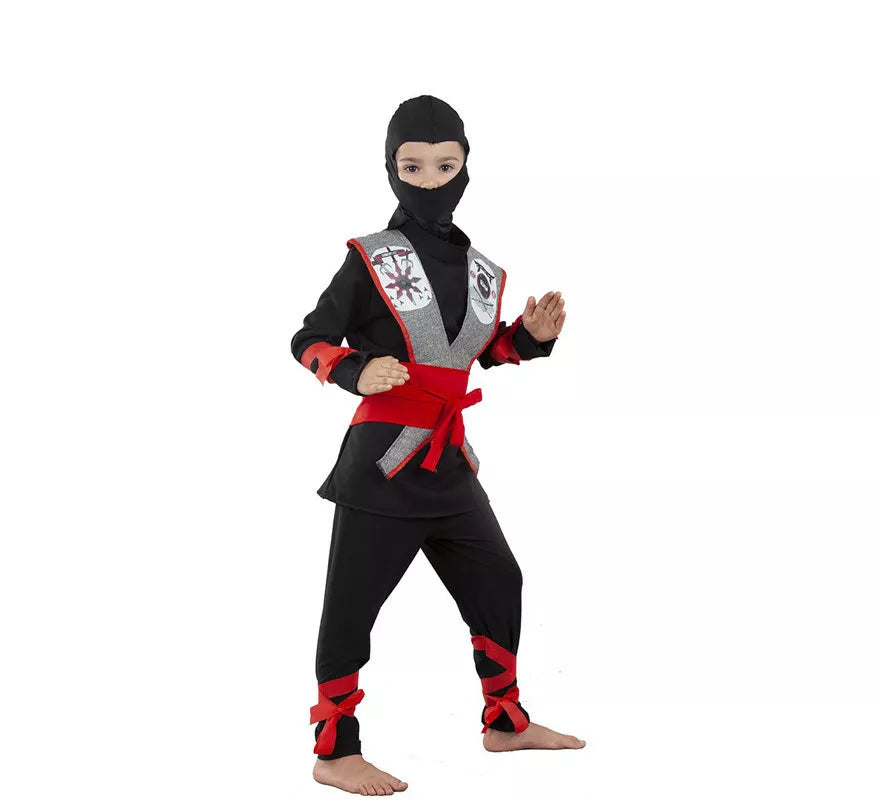 Translation missing: de.Disfraz de Ninja Negro y Rojo para niños
