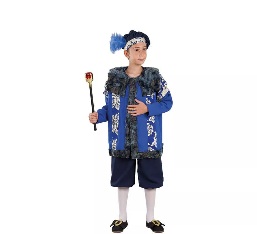 Translation missing: de.Disfraz de Noble Medieval Azul para niño