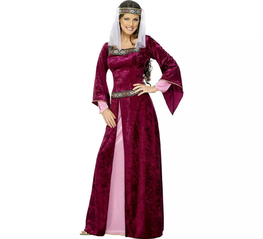 Translation missing: de.Disfraz de Noble Medieval Borgoña para mujer