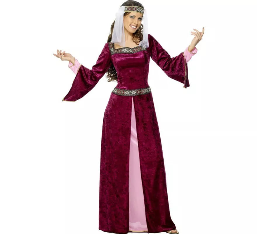 Translation missing: de.Disfraz de Noble Medieval Borgoña para mujer