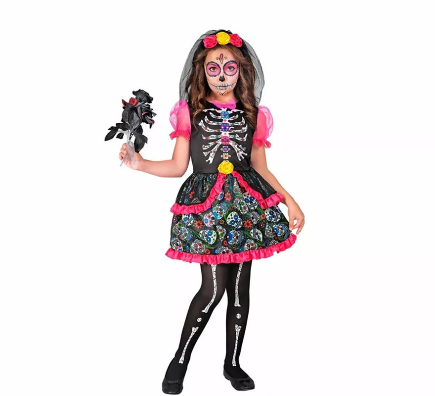 Translation missing: de.Disfraz de Novia Catrina Día de los Muertos para niña