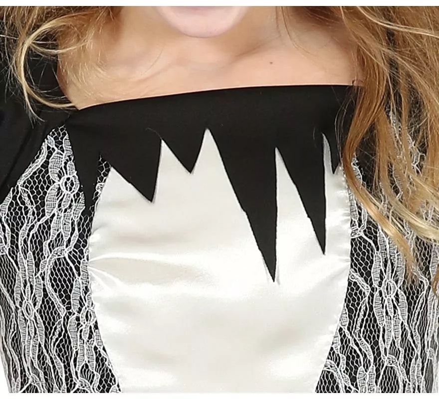 Disfraz de Novia Fantasma Blanco y Negro para niña