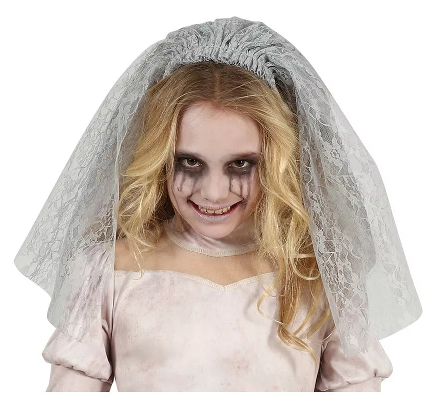 Translation missing: de.Disfraz de Novia Fantasma Triste para niña