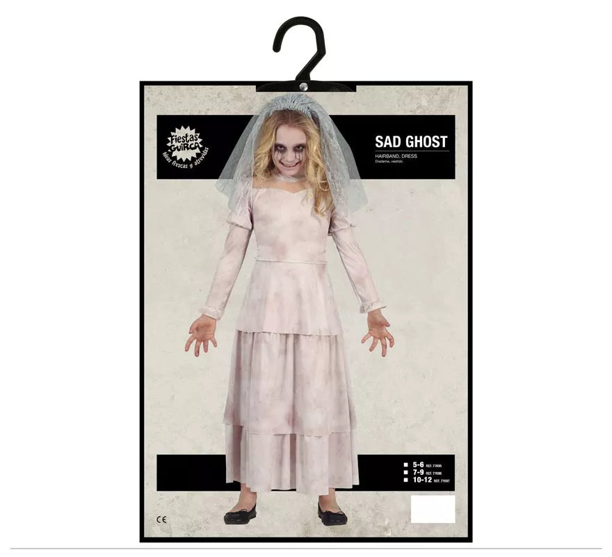 Translation missing: de.Disfraz de Novia Fantasma Triste para niña