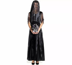 Gothic Braut Kostüm mit Schleier für Damen