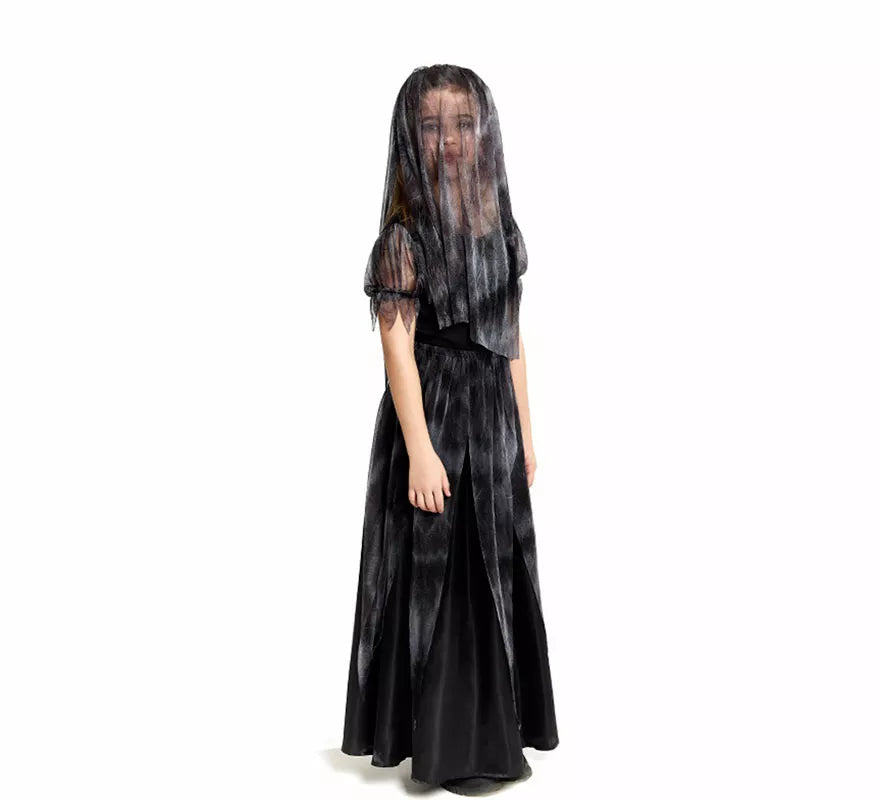 Translation missing: de.Disfraz de Novia Gótica con Velo para niña